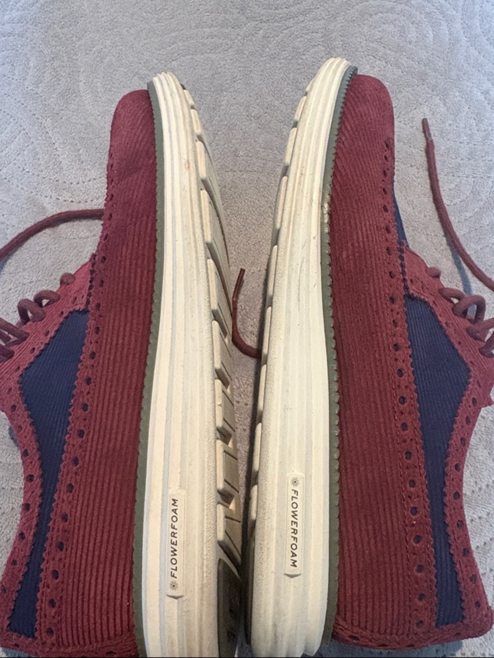 Cole Haan Men's Og Rem Longwing Burgundy & Navy Mesh Derby Shoes; Sz: 8.5; EUC - Picture 6 of 8